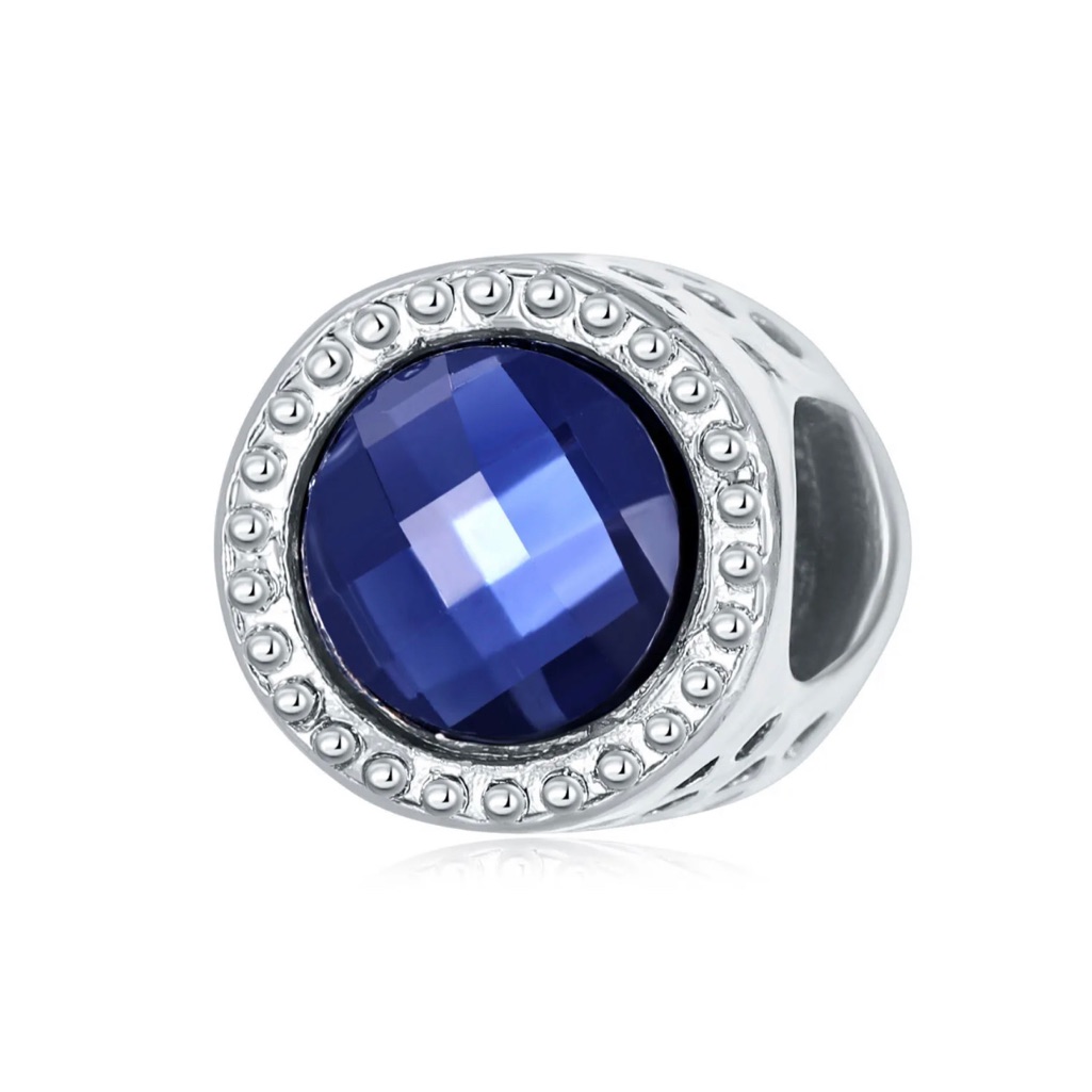 Newsapphire & Silver September Birthstone Diy Charm